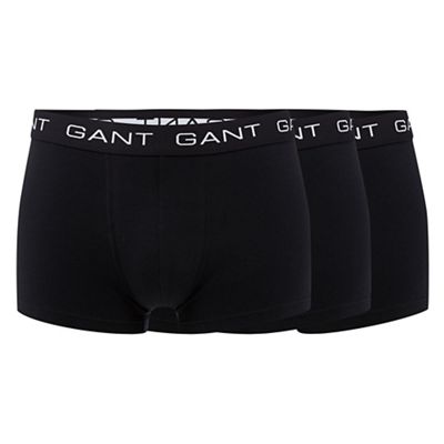 Gant Pack of three black cotton stretch hipster trunks